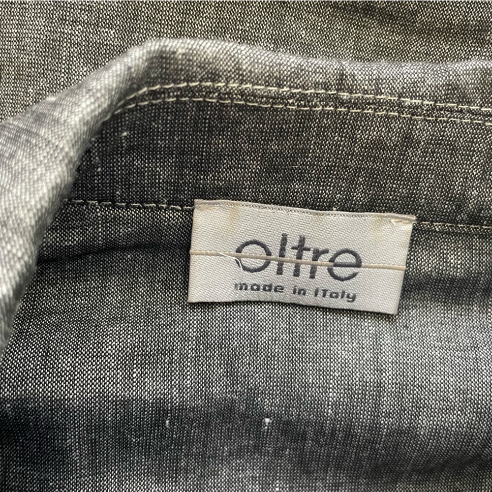 Oltre Italy Black Linen Blend Lightweight Jacket 10 - Picture 5 of 5